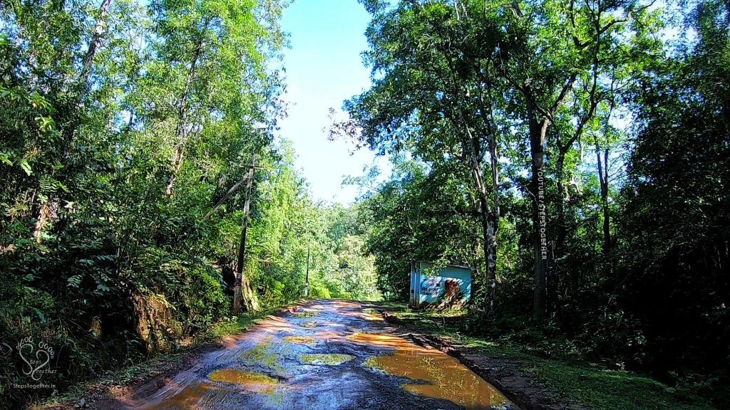 Pothole filled Magod falls road
